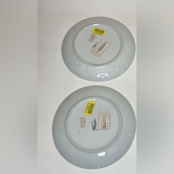 Rosanna Christmas Side Salad Plates Saucers 8 In Round Set Of 2 Red White Doves - Picture 6 of 8